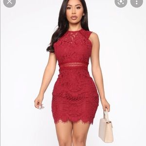 Fashion Nova Rosaleen Lace Midi Dress